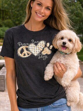 Peace Love Dogs | Graphic T-Shirt | Ready to ship, ships within 24 hours